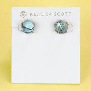 New Kendra Scott Ellms Rose Gold Abalone Shell